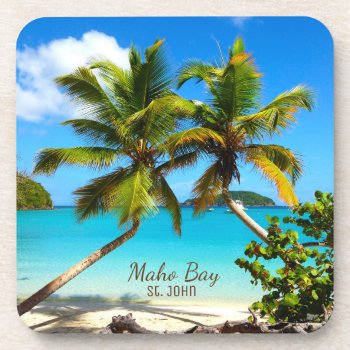 Maho Bay Beach St. John Coasters - Set 6 by xgdesignsnyc at Zazzle
