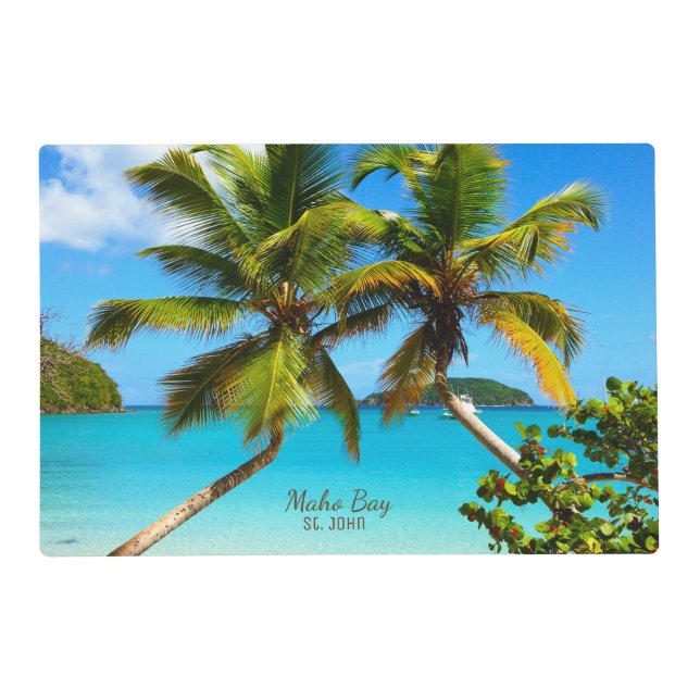 Maho Bay Beach St. John Laminated Placemat (Front)