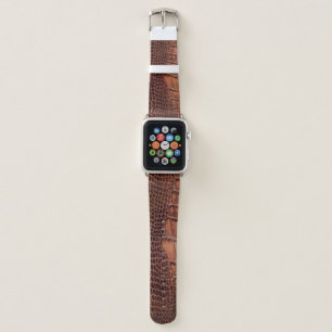 Mahogany Alligator Classic Reptile Leather (Faux) Apple Watch Band