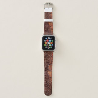 Mahogany Alligator Classic Reptile Leather (Faux) Apple Watch Band