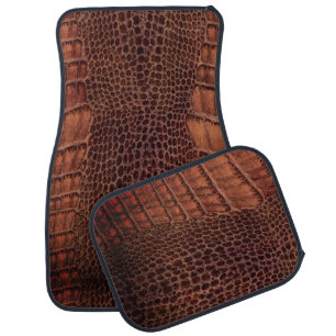 Mahogany Alligator Classic Reptile Leather (Faux) Car Floor Mat