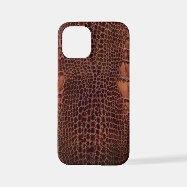 Mahogany Alligator Classic Reptile Leather (Faux) iPhone Case (Back)