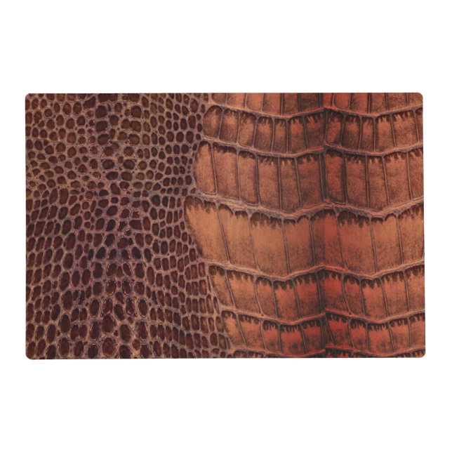 Mahogany Alligator Classic Reptile Leather (Faux) Placemat (Front)