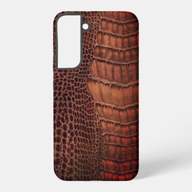 Mahogany Alligator Classic Reptile Leather (Faux) Samsung Galaxy Case (Back)