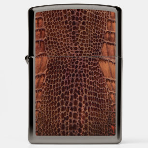Mahogany Alligator Classic Reptile Leather (Faux) Zippo Lighter