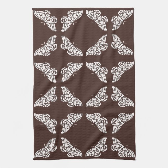 Mahogany Arts and Crafts Butterflies Kitchen Towel (Vertical)
