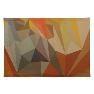 Mahogany Brown Abstract Low Polygon Background Placemat
