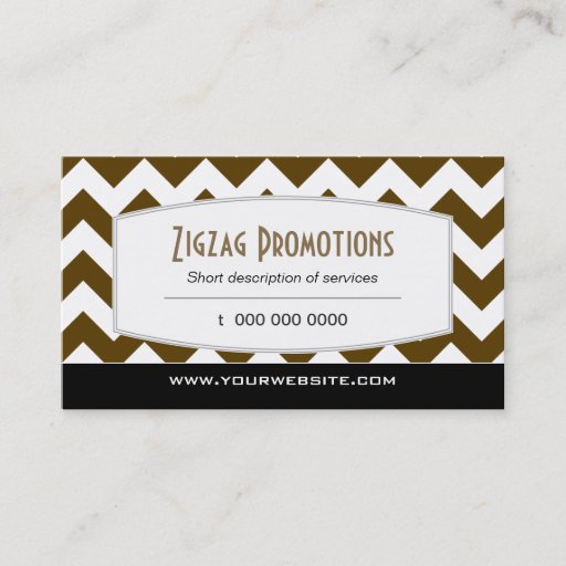 Customizable Mahogany Chevron Business Card