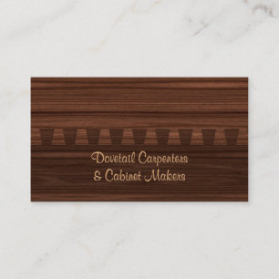 Mahogany colored dovetail joint business card