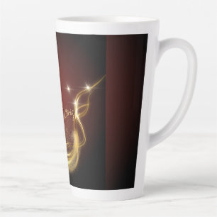 Mahogany Lavish Tall Latte Mug Gold Coffee Mug