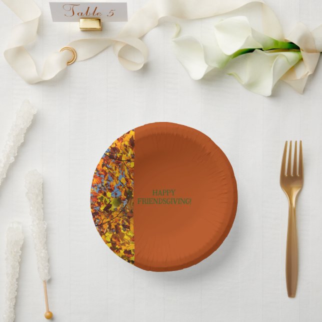 Mahogany Leaves Thanksgiving Friendsgiving Paper Bowls (Wedding)