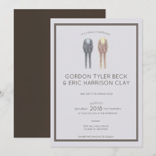 Mahogany Masculine Wedding Invitation