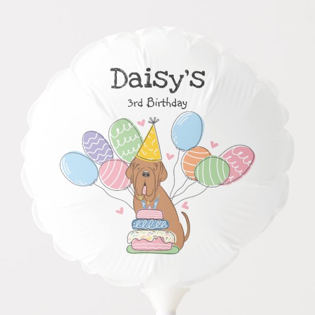 Mahogany Neapolitan Mastiff Dog Birthday Party Balloon (Front)
