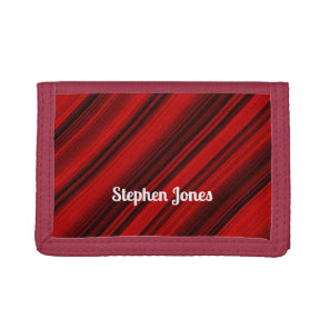 Mahogany Red and Black  Tri-fold Wallet