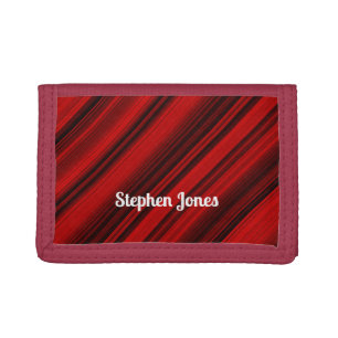 Mahogany Red and Black Tri-fold Wallet