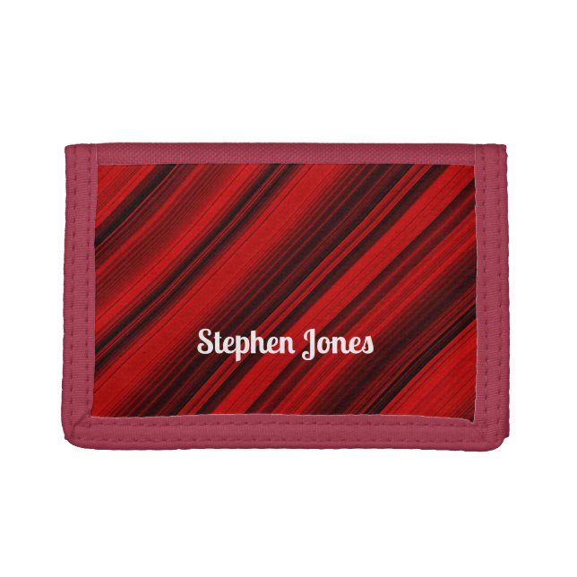 Mahogany Red and Black  Trifold Wallet (Front)