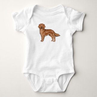 Mahogany Red Golden Retriever Adorable Cartoon Dog Baby Bodysuit