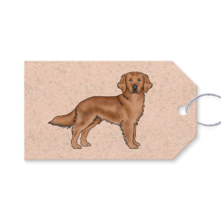 Mahogany Red Golden Retriever Cute Cartoon Dog Gift Tags