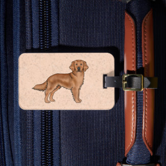 Mahogany Red Golden Retriever Cute Cartoon Dog Luggage Tag