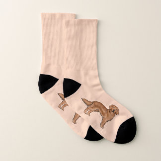 Mahogany Red Golden Retriever Cute Cartoon Dog Socks