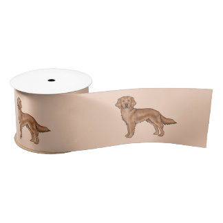 Mahogany Red Golden Retriever Cute Cartoon Dogs Satin Ribbon