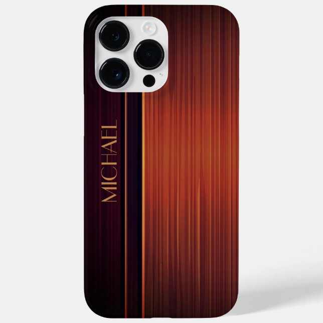 Mahogany Textured Style Personalized Name Case-Mate iPhone Case (Back)