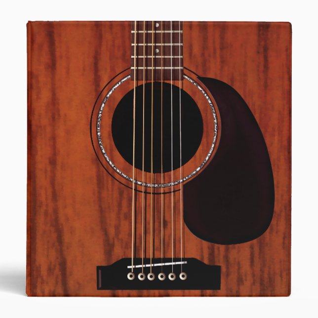 Mahogany Top Acoustic Guitar 3 Ring Binder (Front)