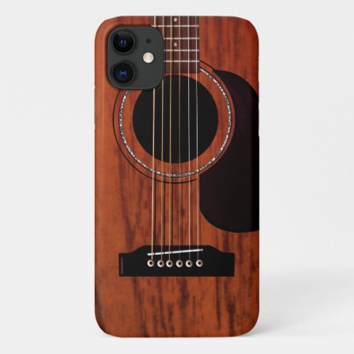 Mahogany Top Acoustic Guitar iPhone 11 Case