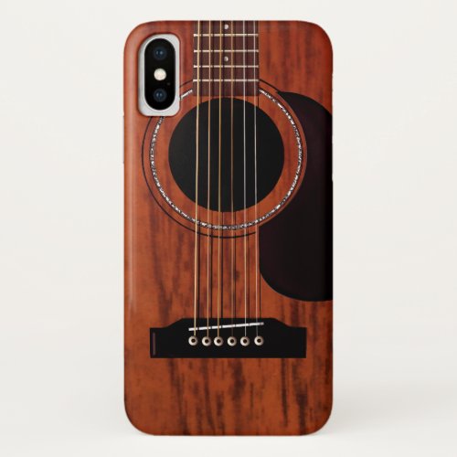 Mahogany Top Acoustic Guitar iPhone X Case