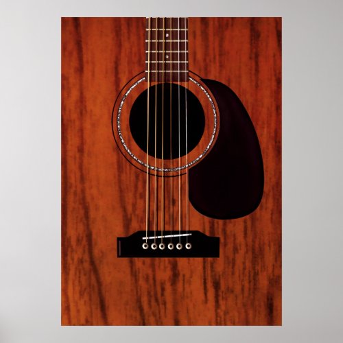 Mahogany Top Acoustic Guitar Poster