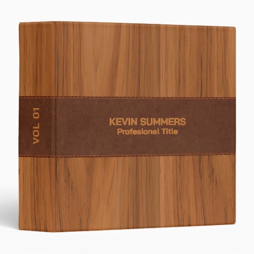 Mahogany Wood And Leather Texture 3 Ring Binder