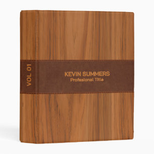 Mahogany Wood And Leather Texture Mini Binder