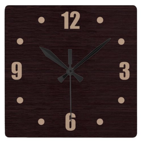 Mahogany Wood Square Wall Clock