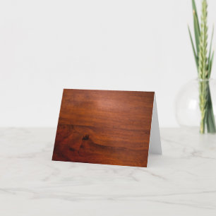 Mahogany Wood Surface Letterpress Thank You Card