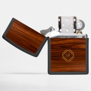 Mahogany Wood Texture 2, Custom Name Zippo Lighter