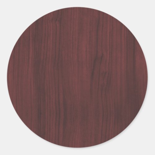 Mahogany wood texture classic round sticker