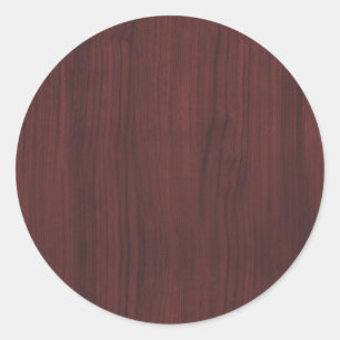 Mahogany wood texture classic round sticker