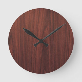 Mahogany Wood Texture Round Clock