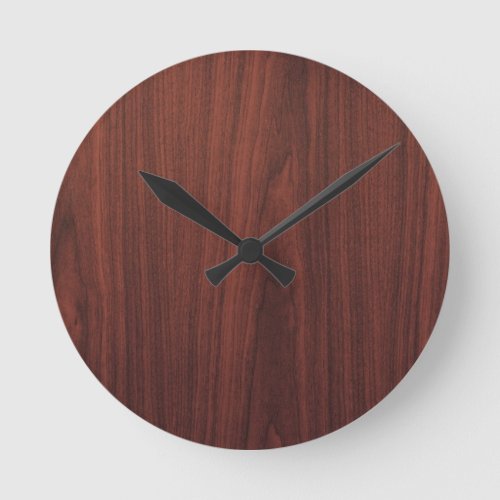Mahogany Wood Texture Round Clock