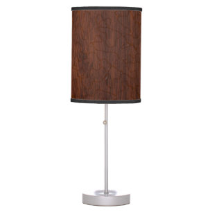 Mahogany Wood Veneer Table Lamp