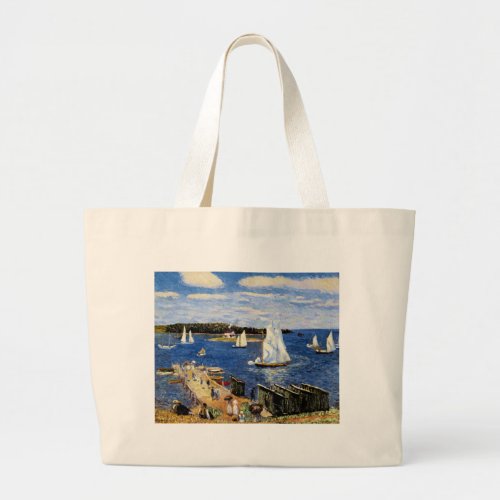 Mahone Bay by William Glackens Large Tote Bag