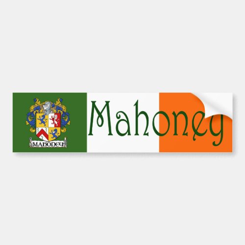 Mahoney Coat of Arms Flag Bumper Sticker