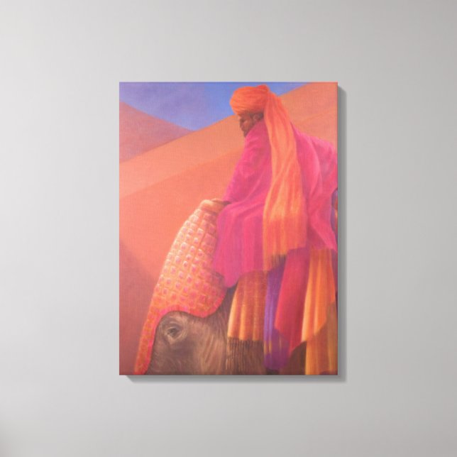 Mahout and Elephant Canvas Print (Front)