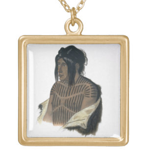 Mahsette-Kuiuab, Chief of the Cree Indians, plate Gold Plated Necklace