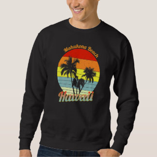 Mahukona Beach Hawaii Retro Tropical Palm Trees Va Sweatshirt