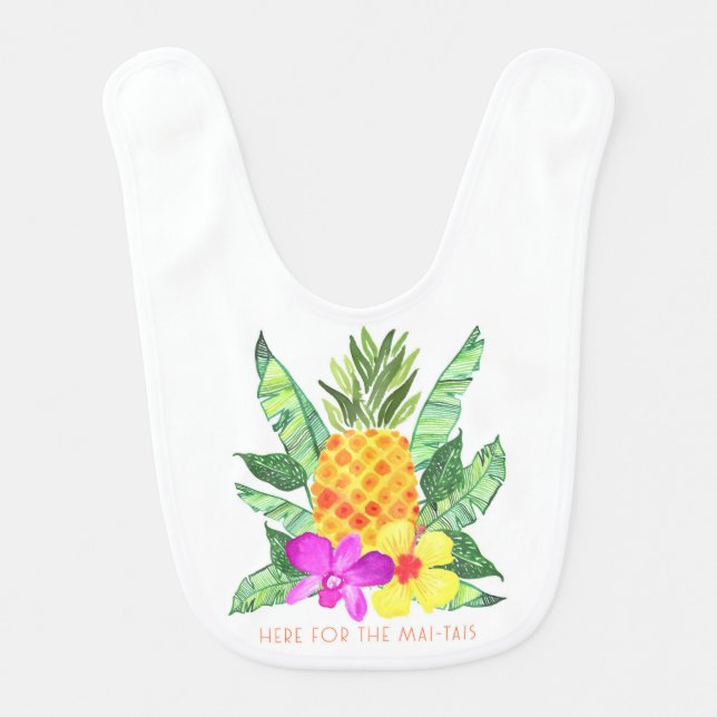 Mai-Tai Baby Watercolor Bib (Front)