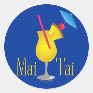 Mai Tai Classic Round Sticker