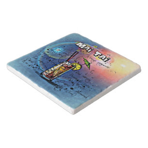 Mai Tai Cocktail (#4 of 12 Drink Recipe Sets) Trivet