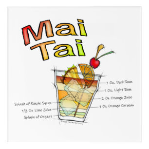 MAI TAI COCKTAIL RECIPE ACRYLIC ART