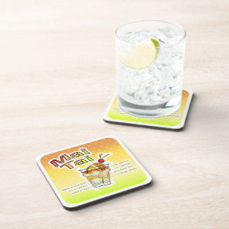 MAI TAI COCKTAIL RECIPE ART BEVERAGE COASTER